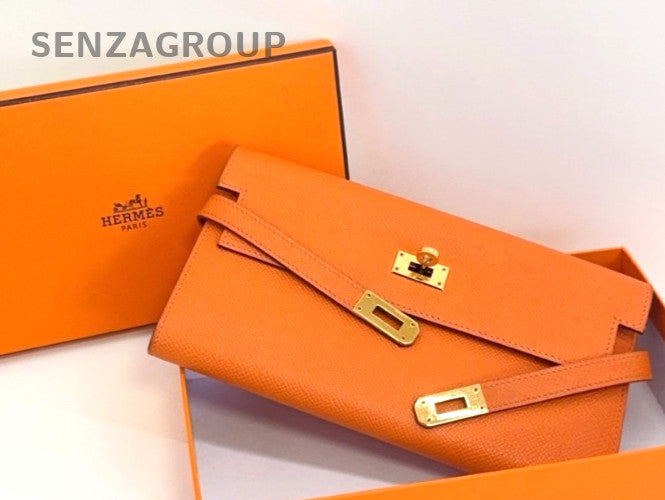 Hermes Kelly Wallet epsom Leather Orange