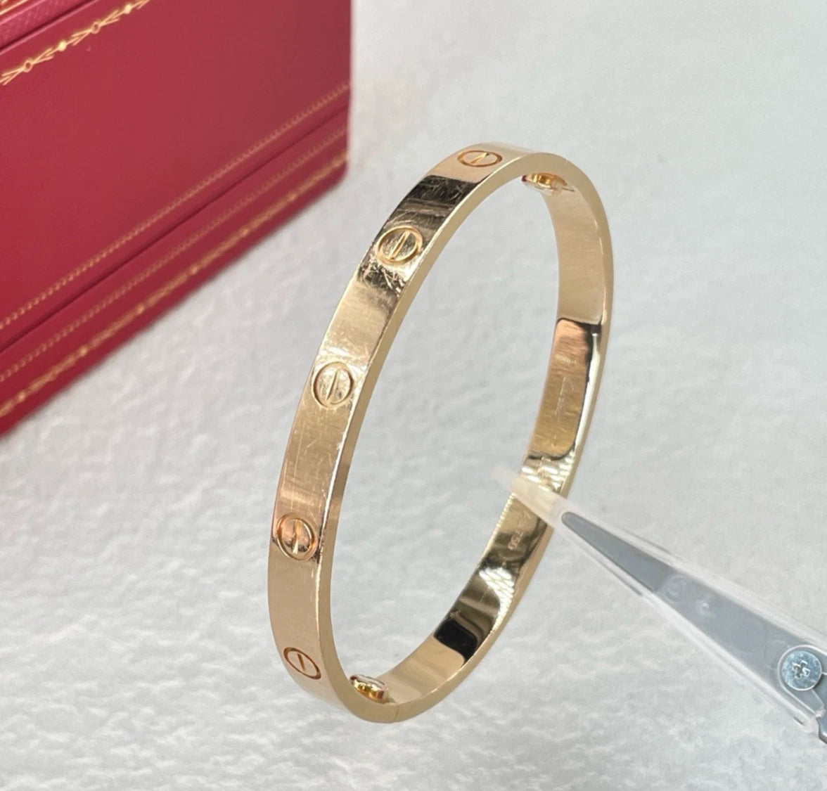 Authentic Cartier Love Classic Bracelet 18k Rose Gold Bangle Size17