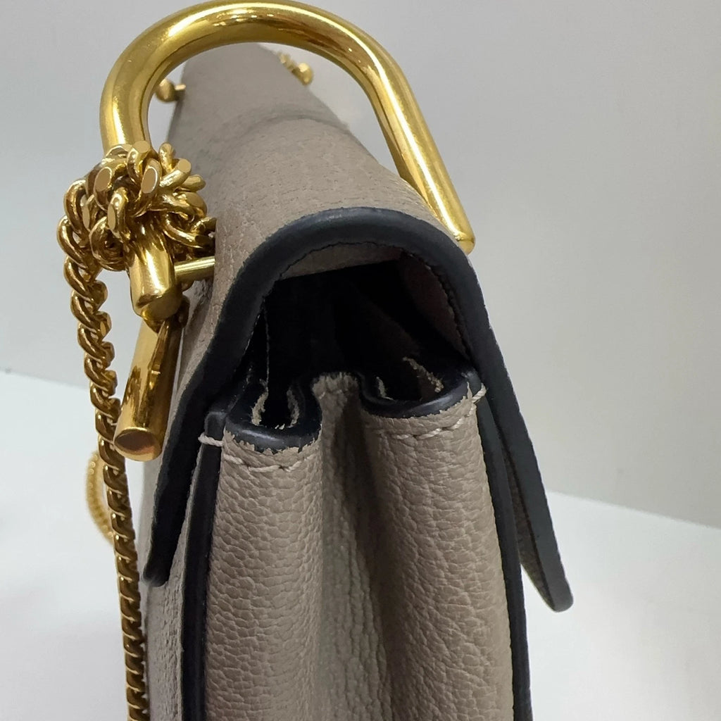 Chloe Gray Leather Mini Shoulder Crossbody Bag for Women
