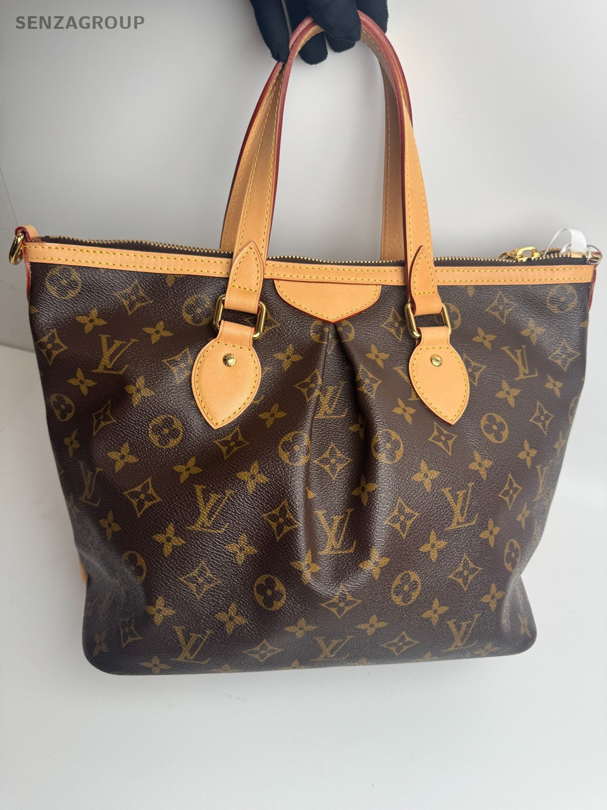 Louis Vuitton Palermo Monogram 2way Shoulder Handbag Brown Women Vintage