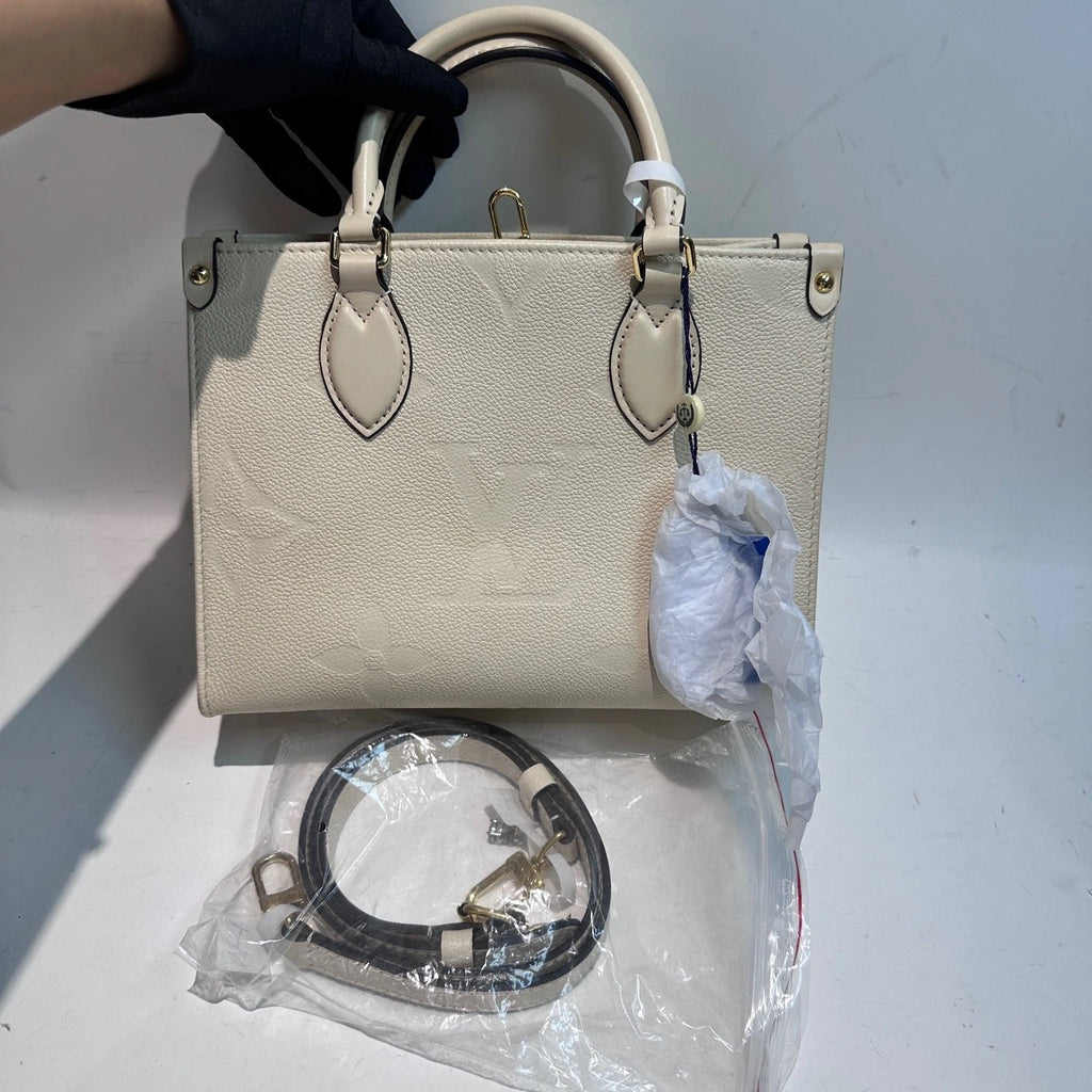 Louis Vuitton Onthego PM Embossed Grainy Leather Tote For Women