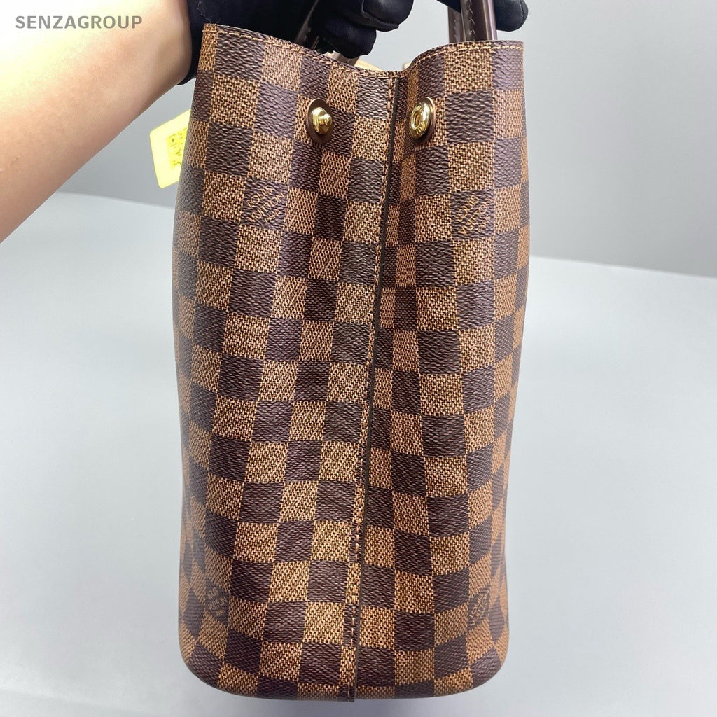 Louis Vuitton Kensington Damier Top Handle Bag Brown Gold Women Classic