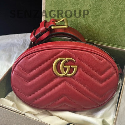 Gucci Red Waist Bag with Gold Buckle - Classic Fashion for Women