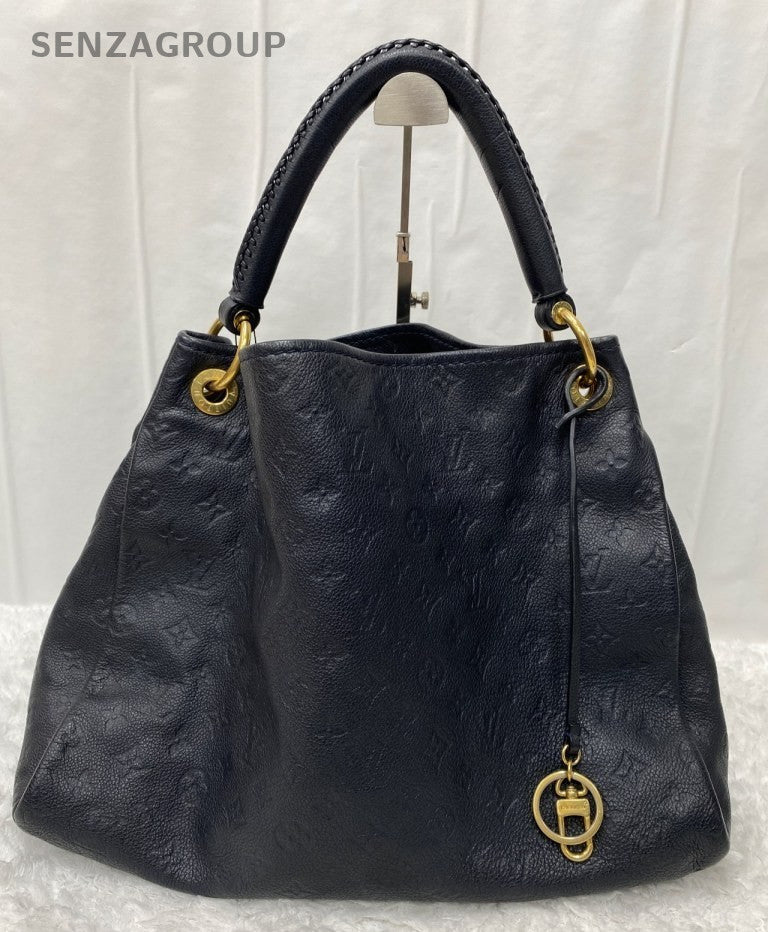 Louis Vuitton Monogram Tote Top Handle Bag Black Gold Women Classic Fashion