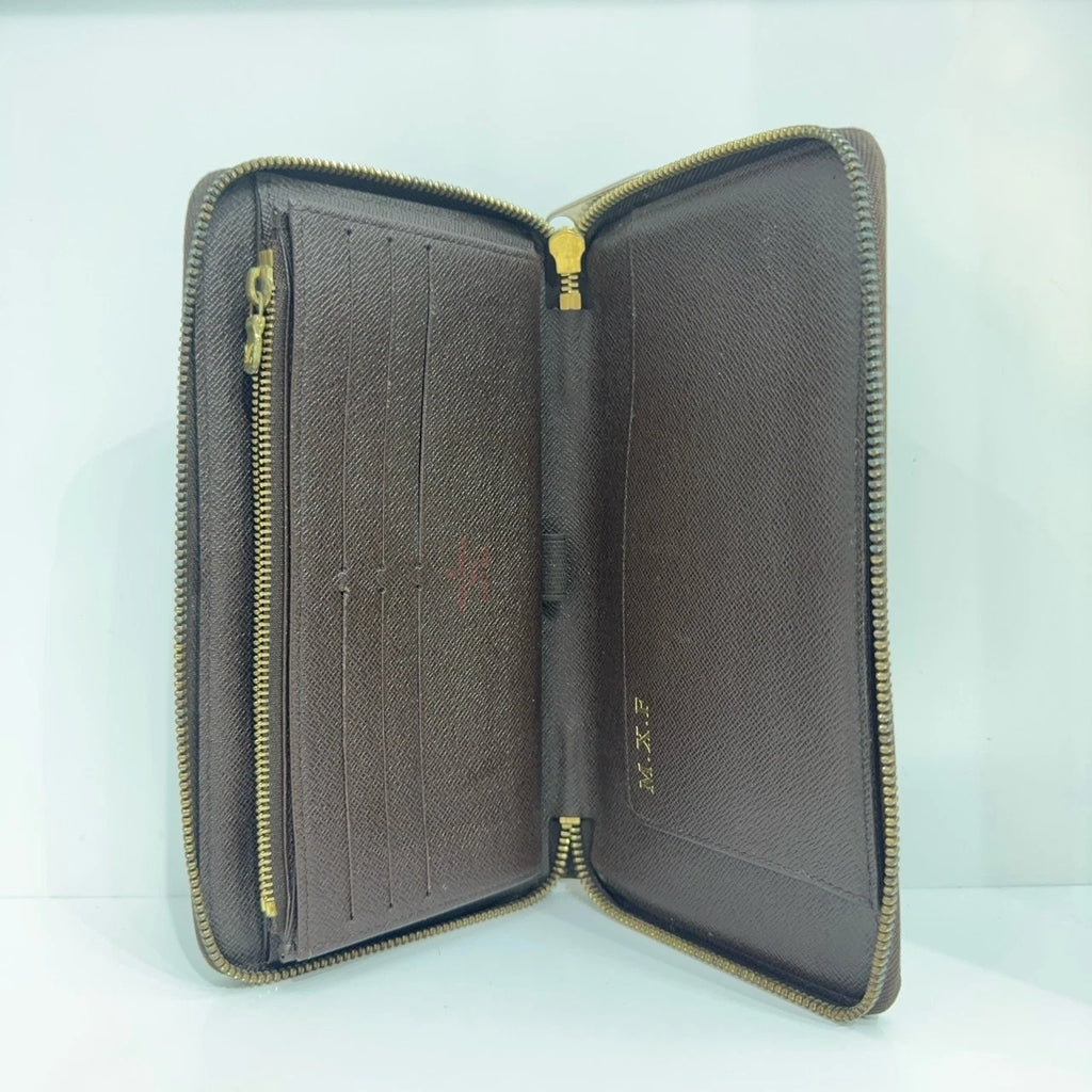Louis Vuitton Damier Canvas Zippy Wallet Brown For Women