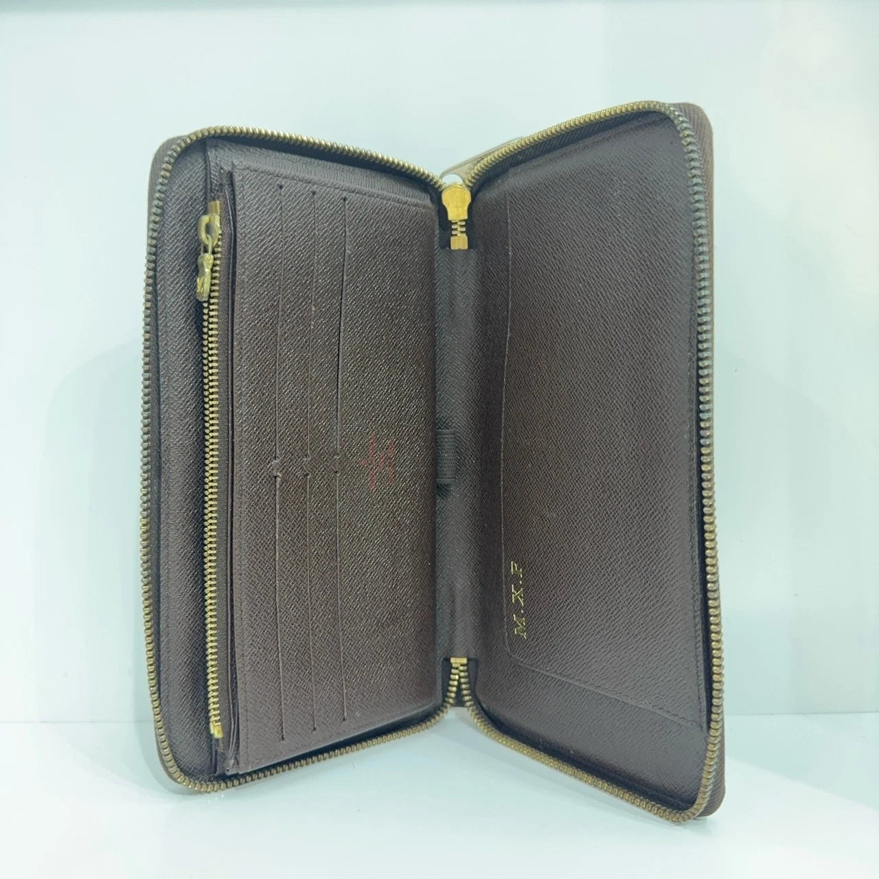 Louis Vuitton Damier Canvas Zippy Wallet Brown For Women