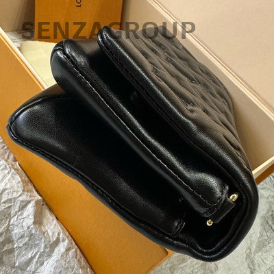 Louis Vuitton Pochette Coussin Calfskin Black Gold Chain Shoulder Bag