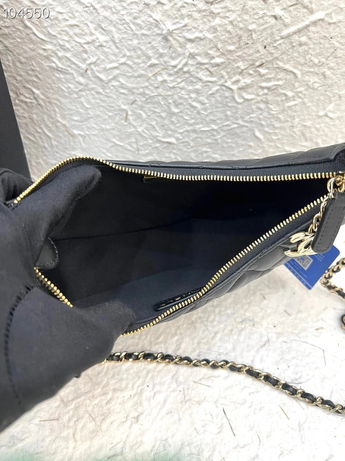 Chanel Loop Black Gold Shoulder Bag Excellent