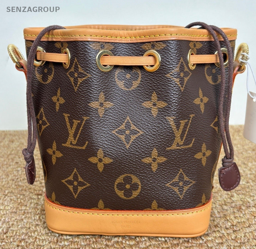 Louis Vuitton Nano Neo Monogram Bucket Crossbody Brown Gold Women Classic