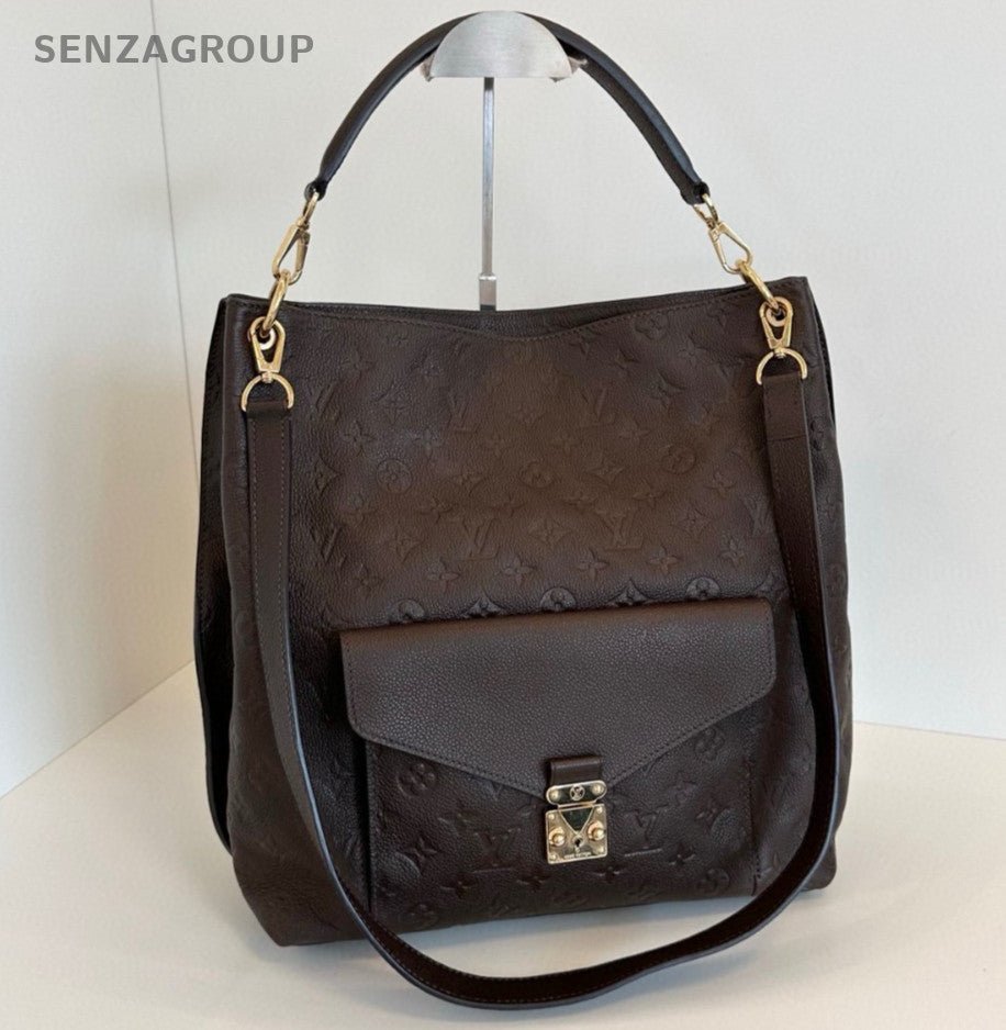 Louis Vuitton Métis Hobo Monogram Top Handle Bag Crossbody Brown Gold Women