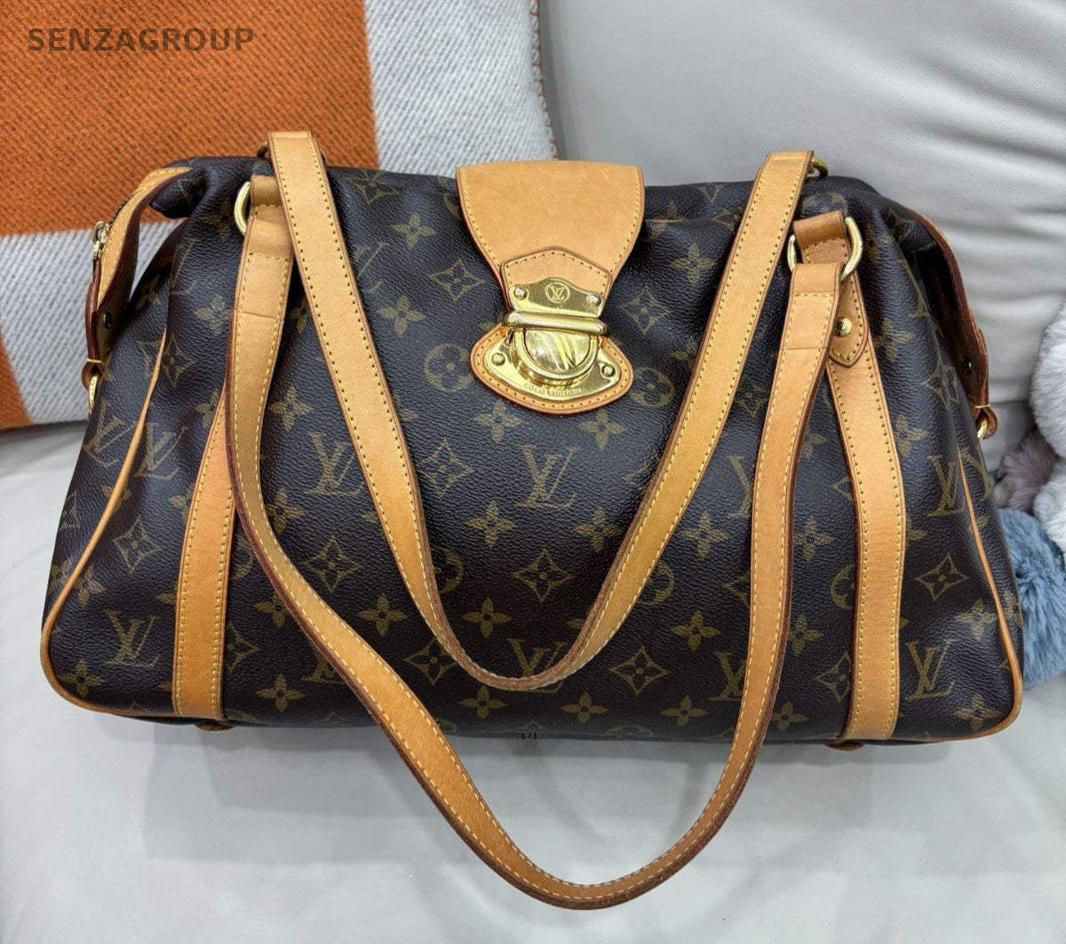 Louis Vuitton Stresa Monogram Shoulder Bag Brown Gold Women Classic
