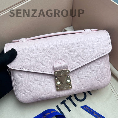 Louis Vuitton Pink Gold Monogram Leather Messenger Shoulder Bag Women