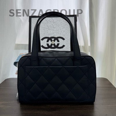 Chanel Black Gold Matte Bowling Bag Classic Women's Shoulder Handbag