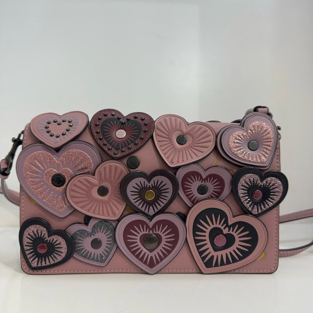 COACH Hayden 20 Polished Pebbled Leather Crossbody Clutch Bag For Women