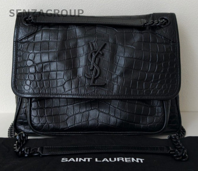 Saint Laurent NIKI Calfskin Shoulder Bag Crossbody Black Used Women Classic