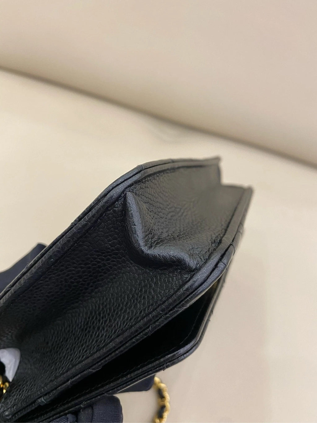 CHANEL Black Leather WOC Chain Crossbody Bag For Women