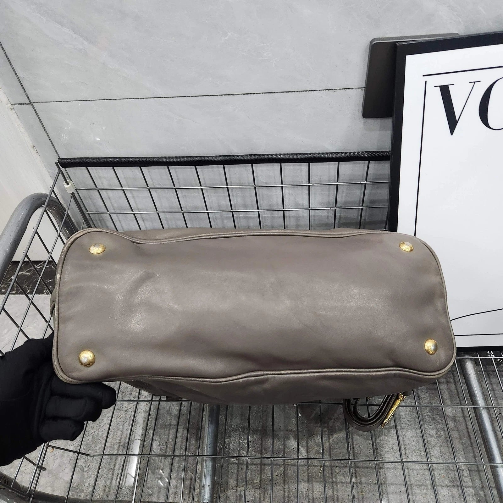 Prada Gray Tote Handbag Shoulder Crossbody Women