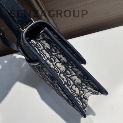 Dior Blue Gold Buckle Monogram Medium Montaigne Shoulder Bag Classic Women
