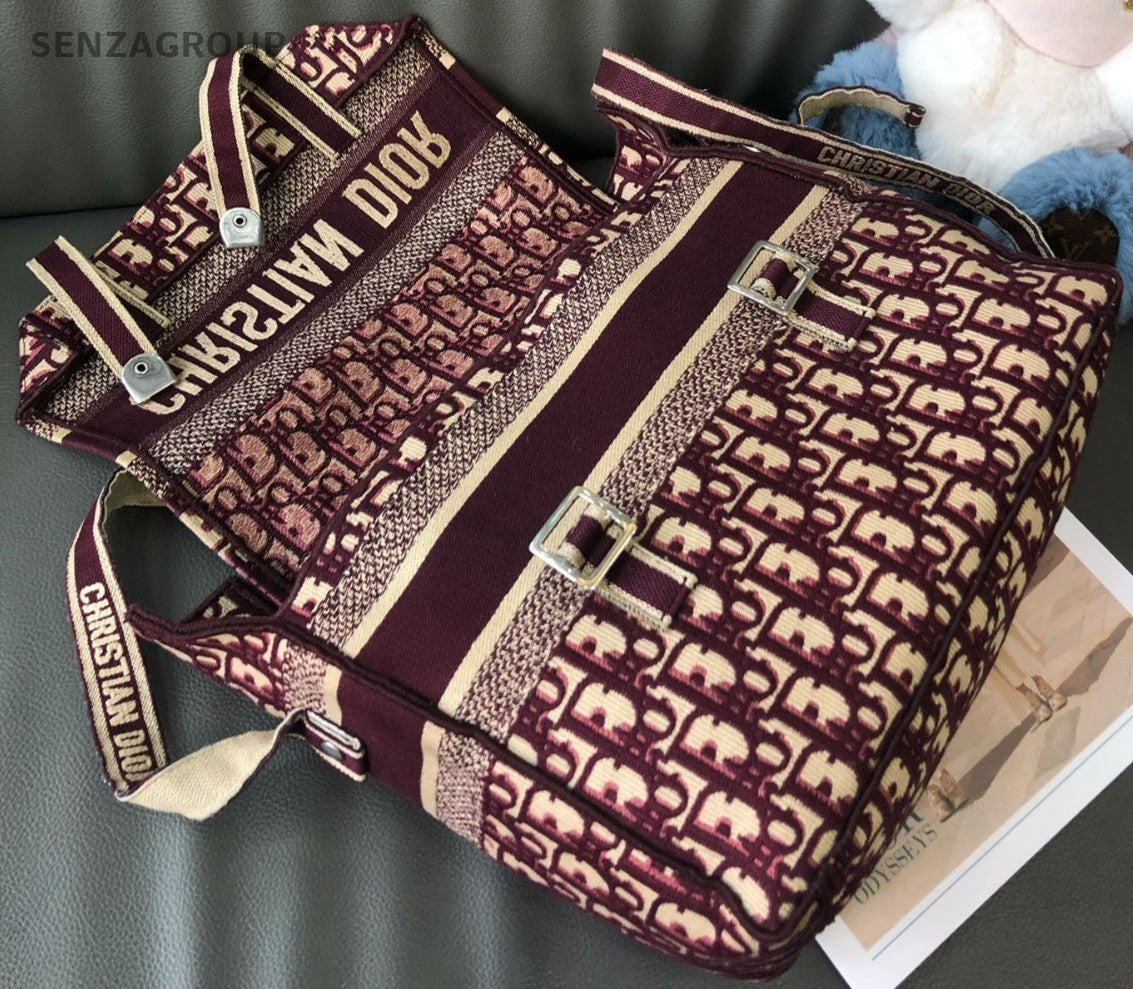 Christian Dior Camp Logo Monogram Shoulder bag Wine Red Women