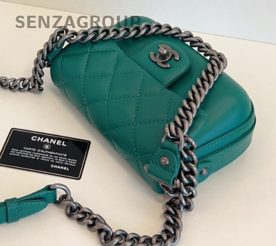 CHANEL Classic Flap mini Calfskin 2way Chain Shoulder bag Green bamboo Women