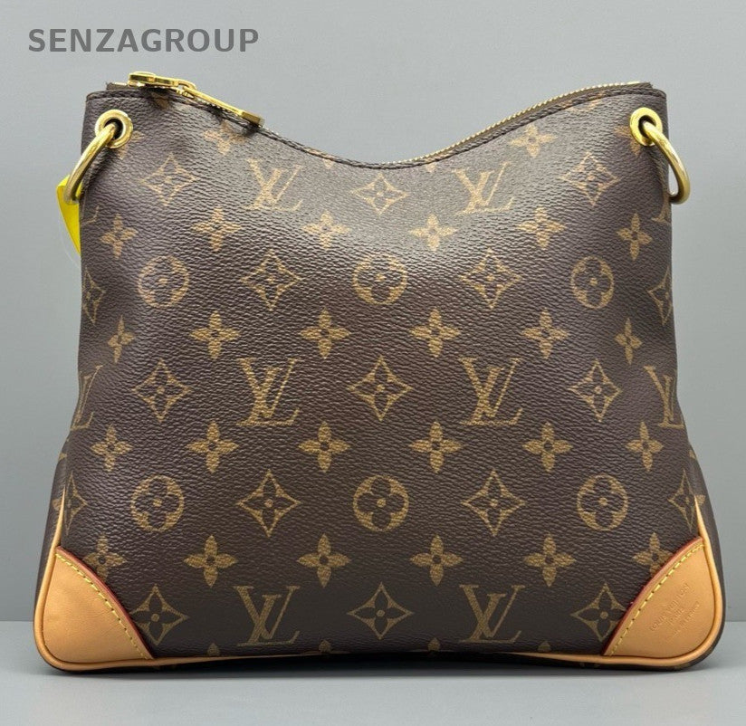 Louis Vuitton Odeon Monogram Shoulder Bag Brown Gold Women Classic