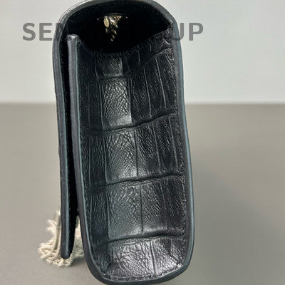 Saint Laurent Black Silver Tassel Chain Shoulder Crossbody Bag Women Classic