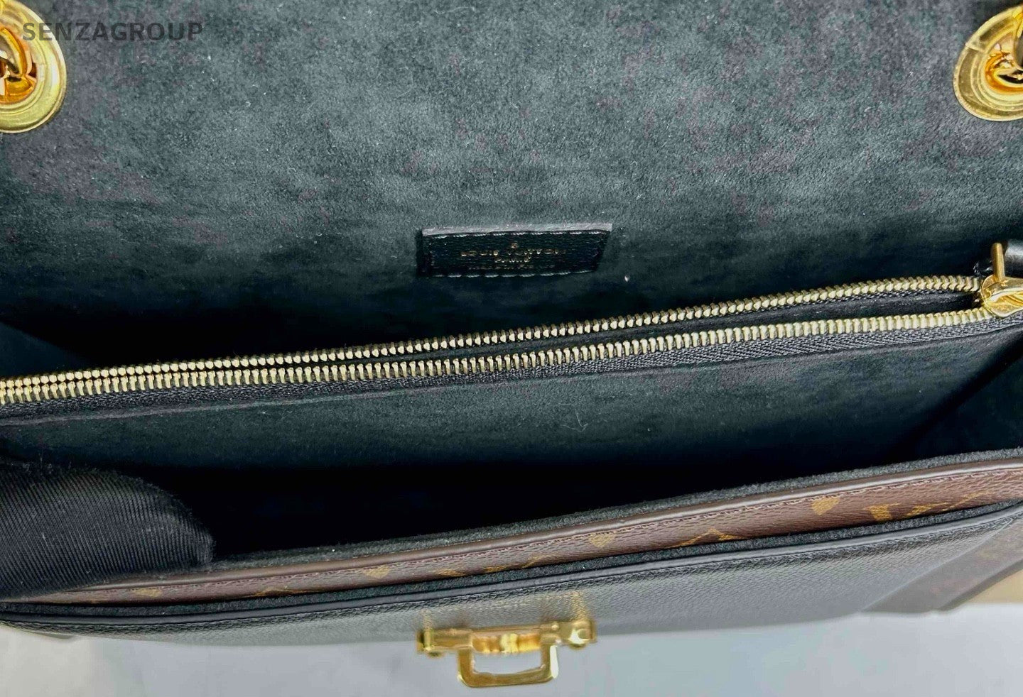 Louis Vuitton Monogram Chain Shoulder Bag Brown Gold Used Women Classic