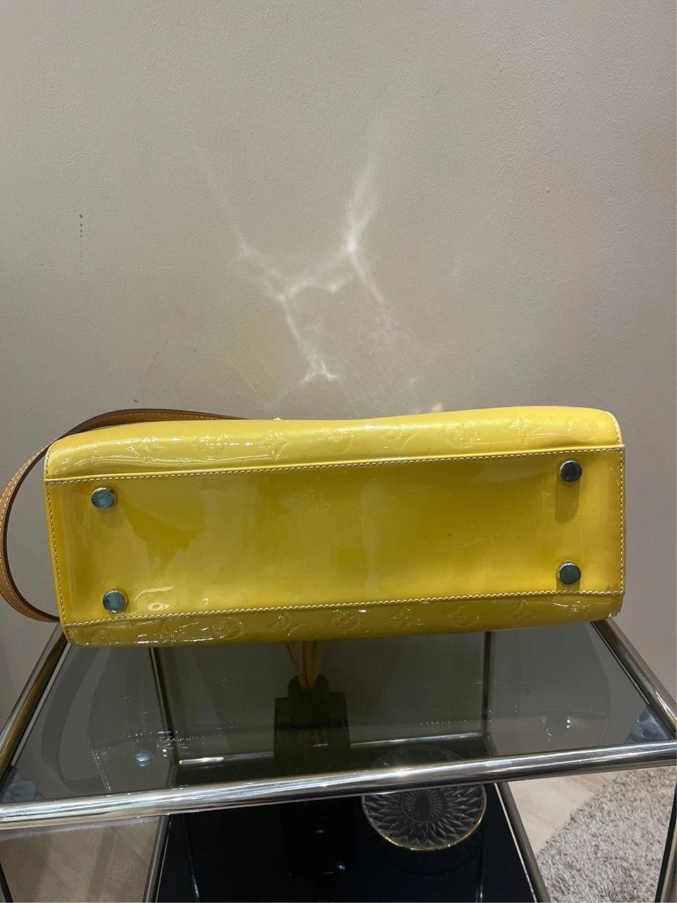Louis Vuitton Brea Yellow Patent Leather Tote Handbag