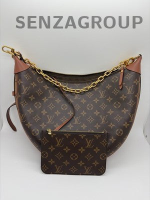 Louis Vuitton Loop Monogram Chain Shoulder Bag Brown Gold Women Classic