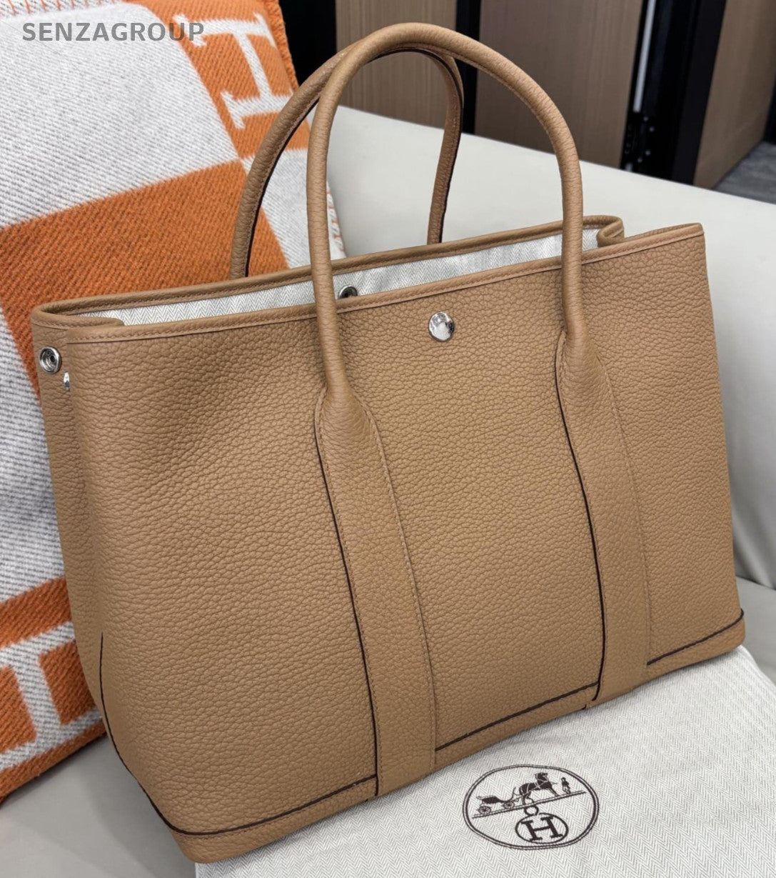 Hermes 4B Garden Party Top Handle Bag Brown Women Classic Designer