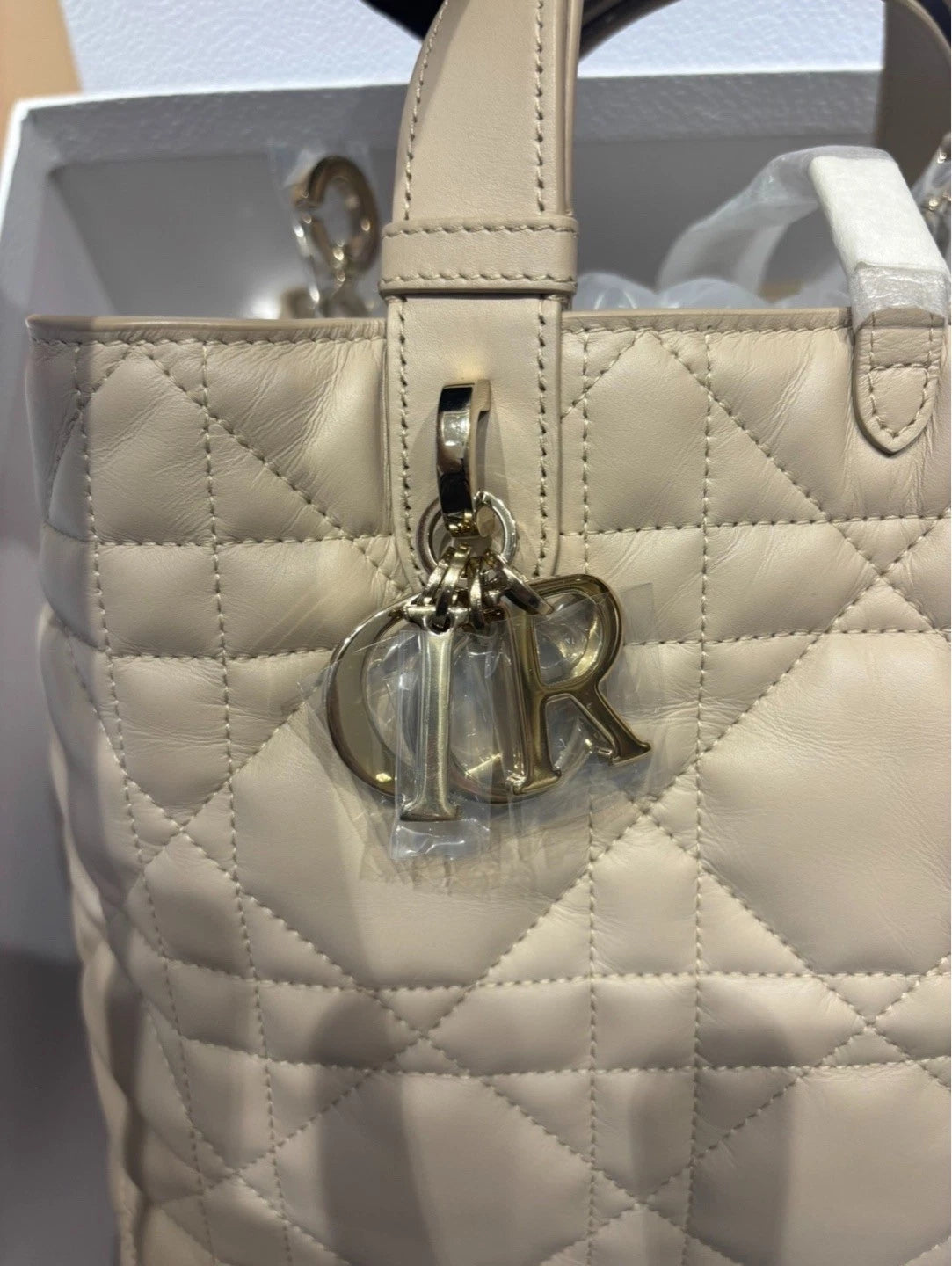 Dior Beige Medium Tote Handbag Bucket Bag For Women