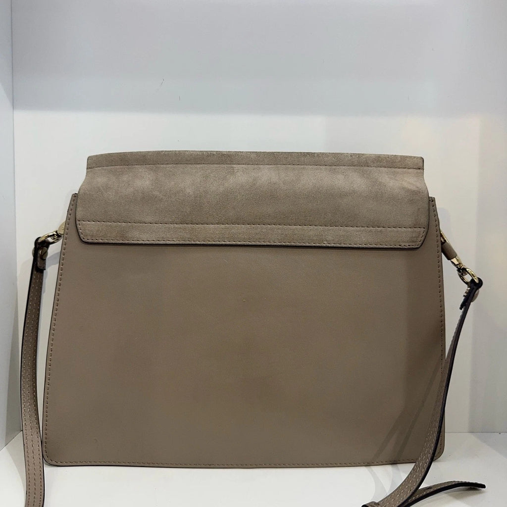 Chloe Faye Calfskin Shoulder Crossbody Bag For Women Elephant Gray