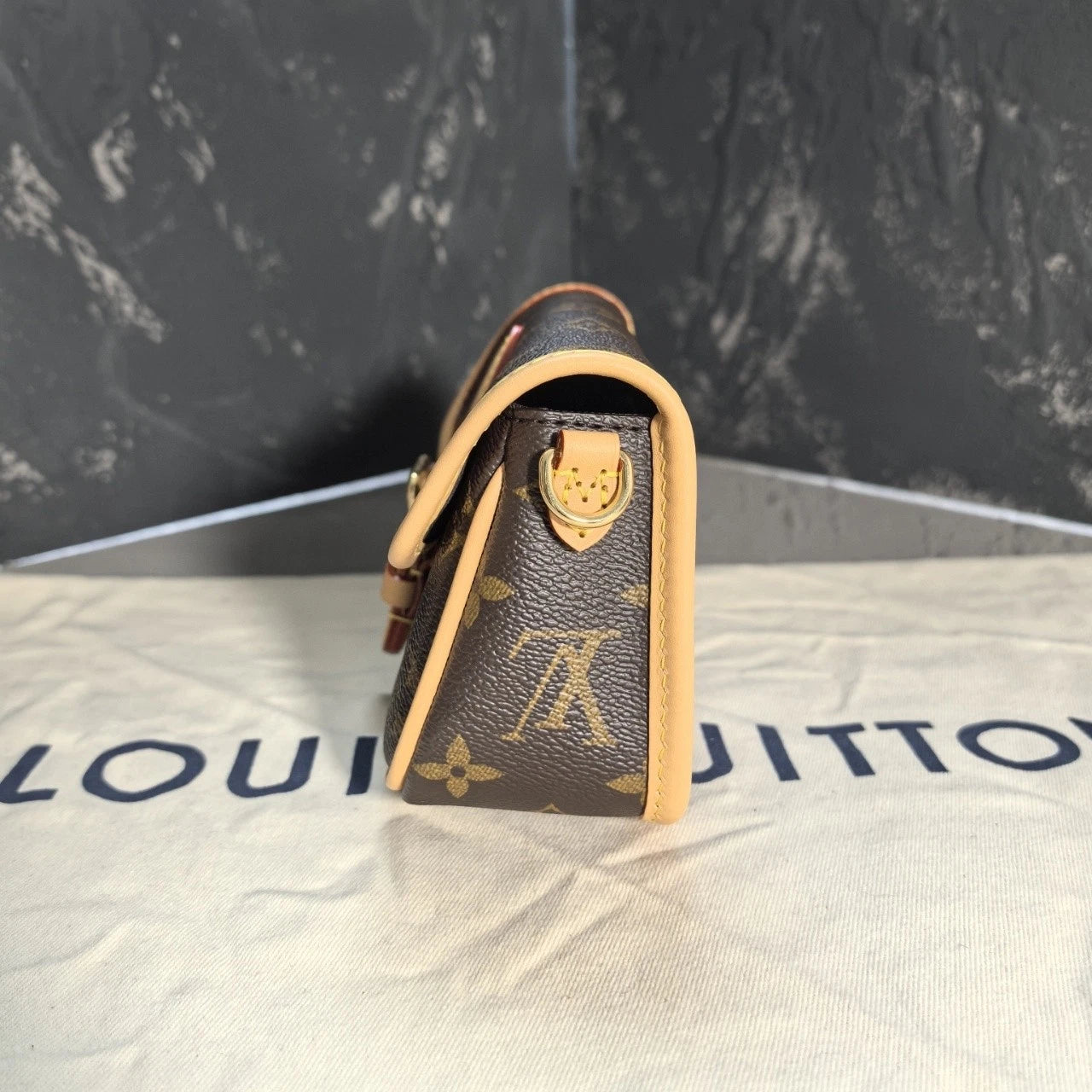 Louis Vuitton Nano Baguette Canvas Shoulder Bag For Women