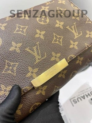 Louis Vuitton Monogram Favorite MM Chain Shoulder Crossbody Bag Brown Gold