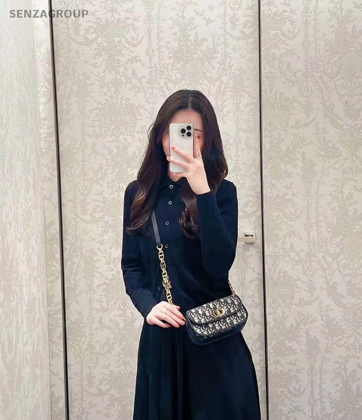 Christian Dior Oblique Avenue PM Monogram Chain Shoudler bag Crossbody Women