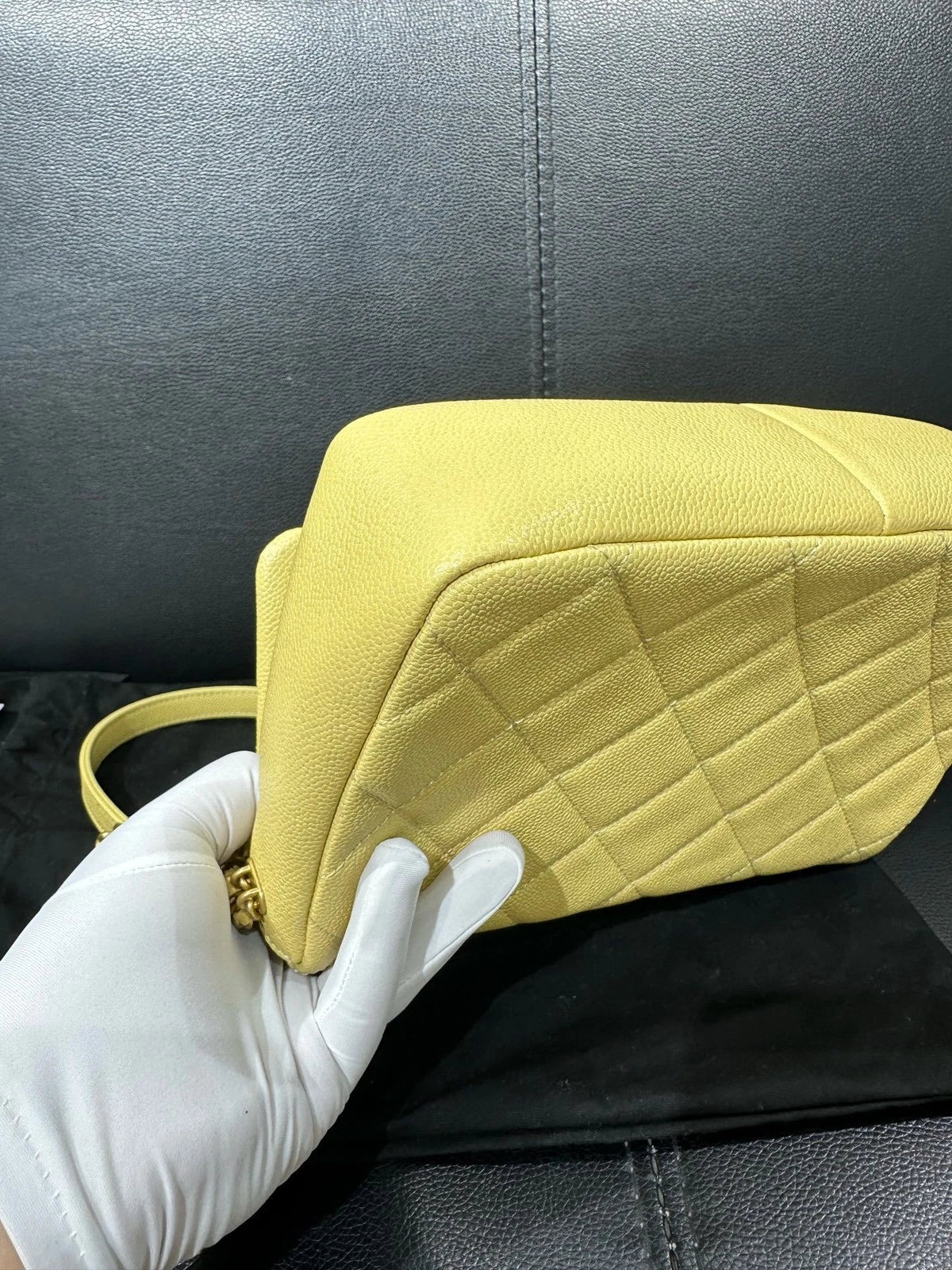 CHANEL Grained Leather Mini Flap Crossbody Bag For Women Pre-owned