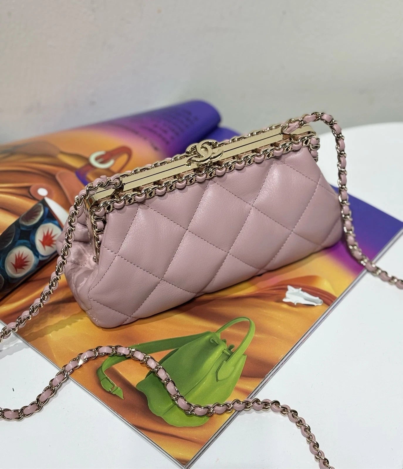 Chanel Pink Evening Clutch Bag For Women