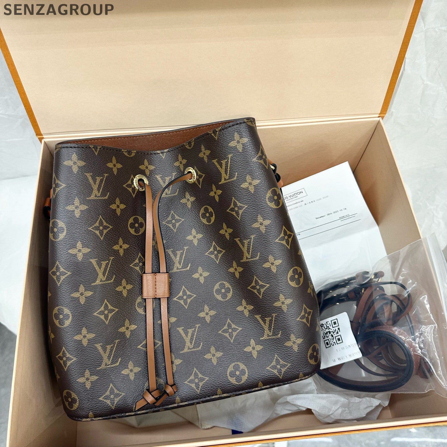 Louis Vuitton Monogram Brown Bucket Bag Handbag Shoulder Bag Classic Women