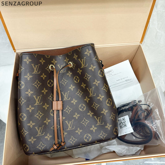 Louis Vuitton Monogram Brown Bucket Bag Handbag Shoulder Bag Classic Women