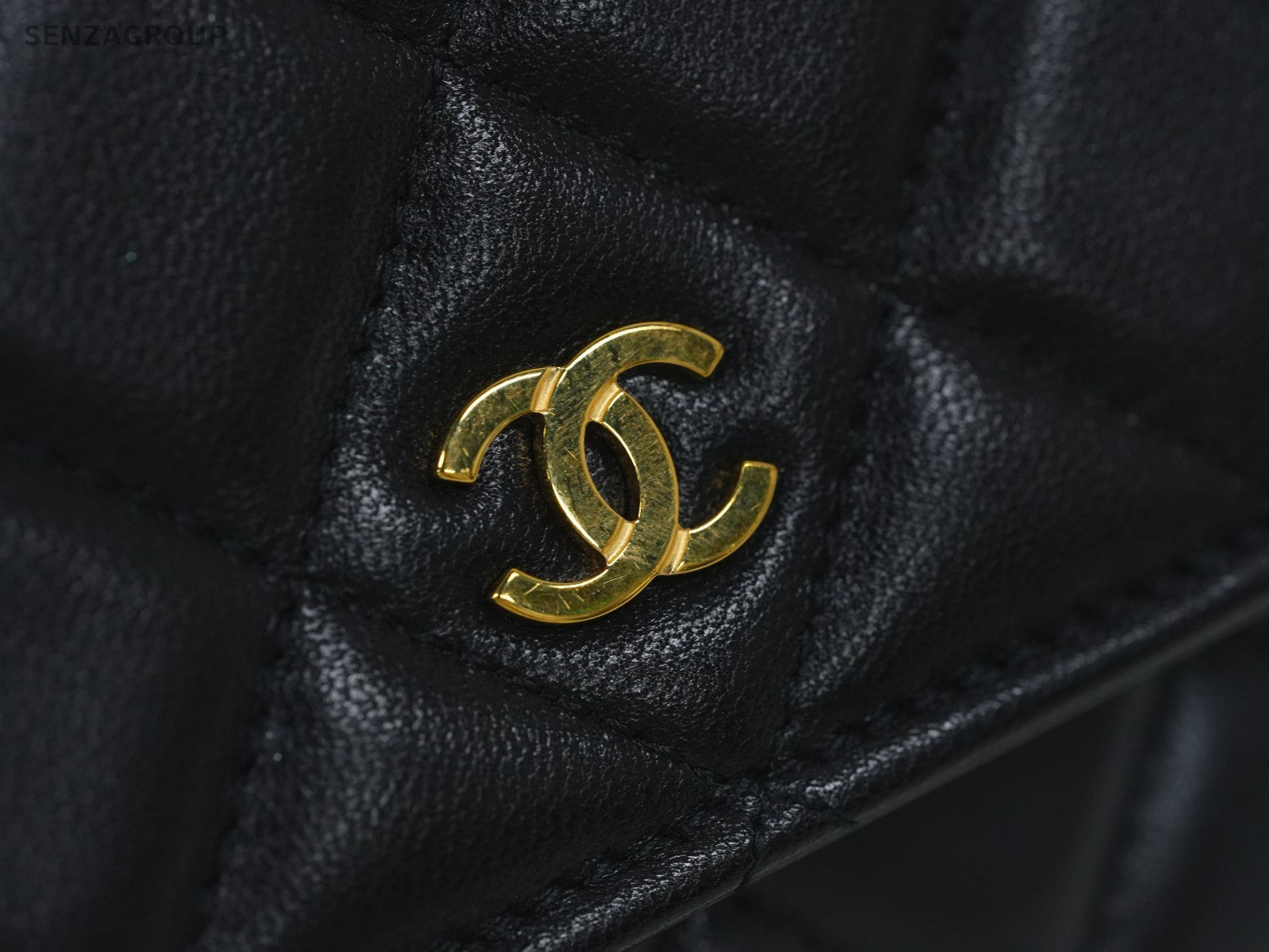CHANEL Classic Flap Woc Diamond Pattern Chain Shoulder bag Black Gold Women