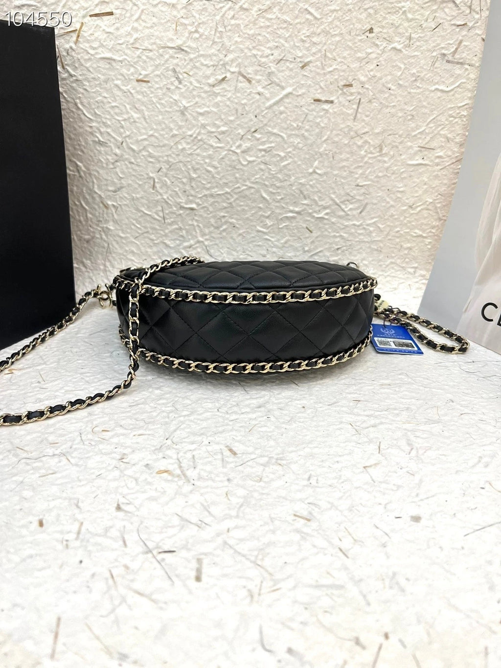 Chanel Loop Black Gold Shoulder Bag Excellent