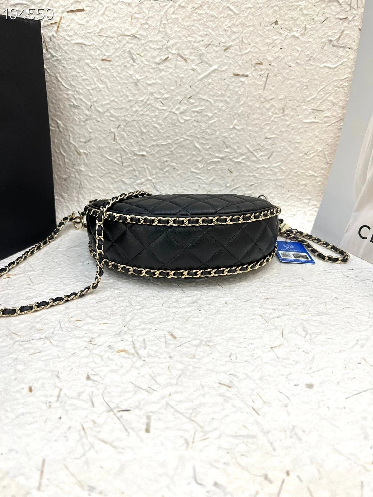 Chanel Loop Black Gold Shoulder Bag Excellent