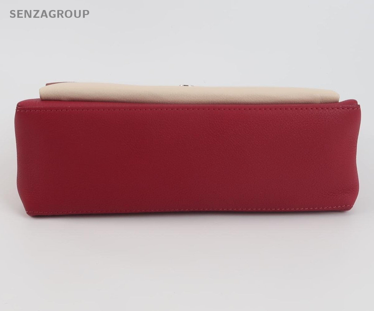 Louis Vuitton Lockme BB Top Handle Bag Crossbody Red Silver Women Classic