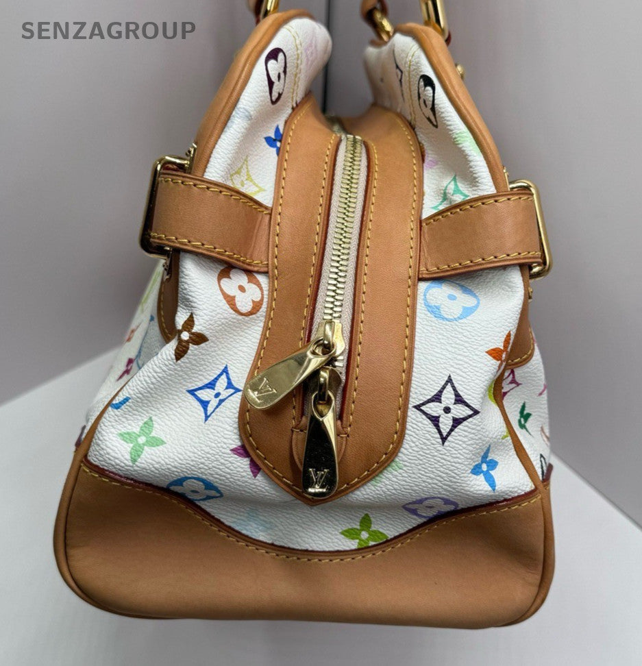 Louis Vuitton Claudia Monogram White Multicolor Shoulder Bag Used Women Classic