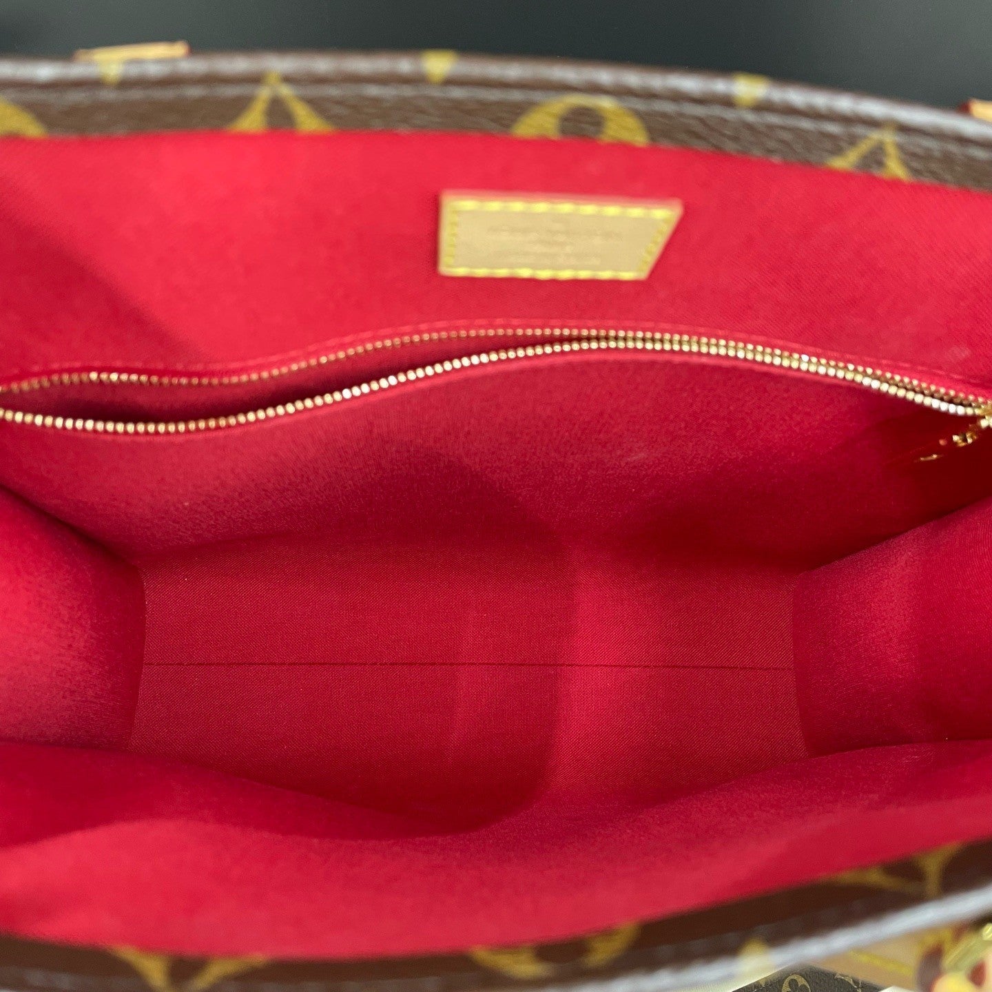 Louis Vuitton Monogram Tote GM Top Handle Crossbody Brown Gold Women Classic