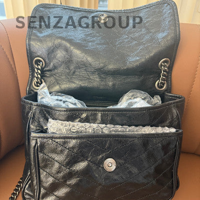 Saint Laurent Niki Medium Black Silver Chain Shoulder Bag Classic Women