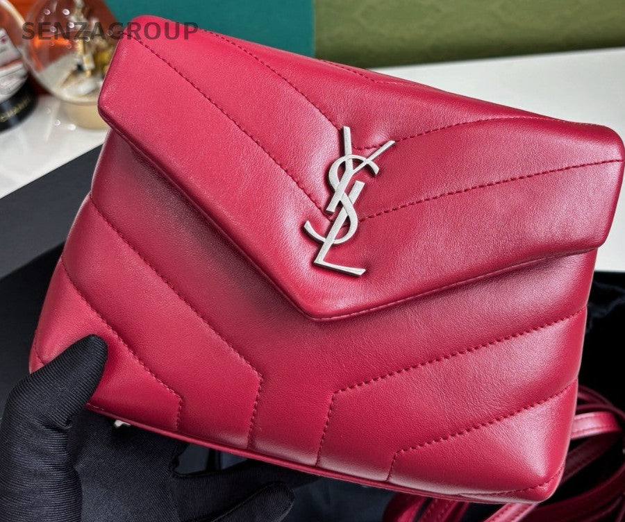 YSL Saint Laurent LOULOU Puffer Dark Red Shoulder bag Crossbody Women