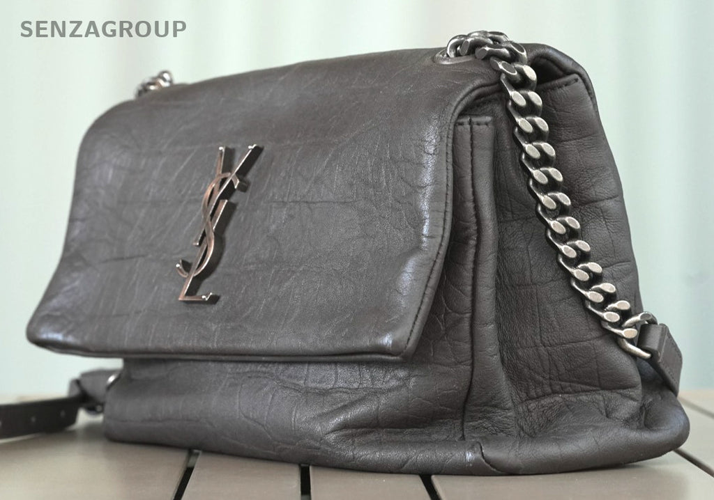 YSL Saint Laurent Hollywood Dark grey Calfskin Shoulder bag Crossbody