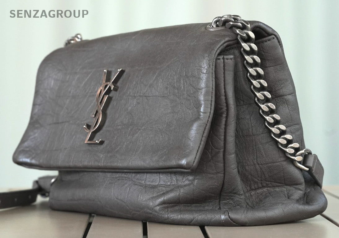 YSL Saint Laurent Hollywood Dark grey Calfskin Shoulder bag Crossbody