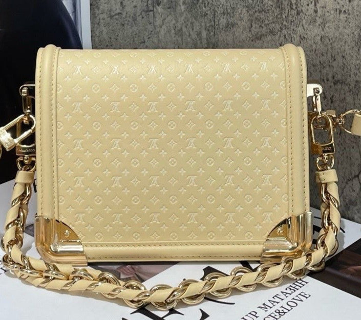 Louis Vuitton Dauphine PM Shoulder Bag Crossbody Yellow Gold Women Classic